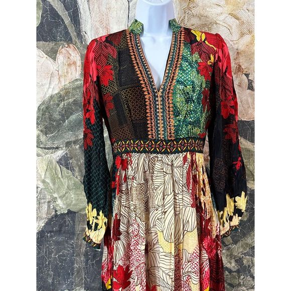 New Anthropologie We Select Dresses Bhanuni by Jyoti Patterned Maxi Dress Size 0 - Picture 5 of 9